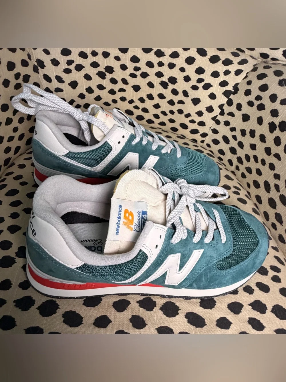 New Balance Teal & White 574 Classic Women's Sneakers